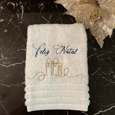 Toalha Lavabo de Natal  - Feliz Natal Presente ambiente